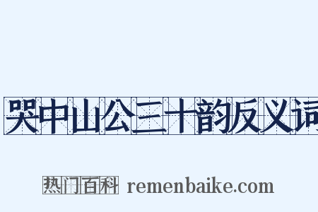 哭中山公三十韵反义词是什么意思的图片